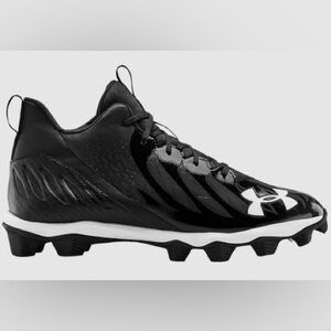 NEW Under Armour Men’s Spotlight Franchise RM Football Cleats Black White Sz 9